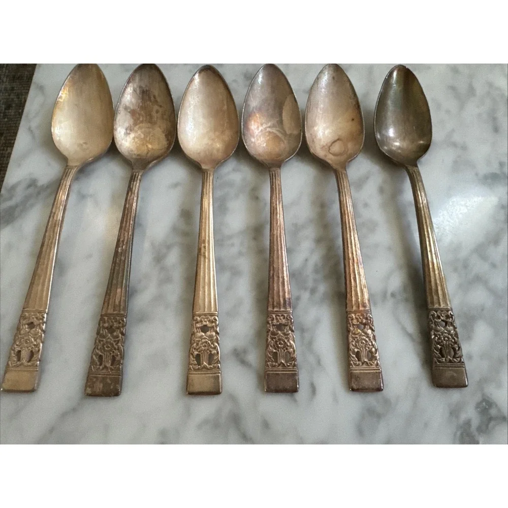 Oneida Community CORONATION Teaspoons Spoons Silverplate Set Of 6